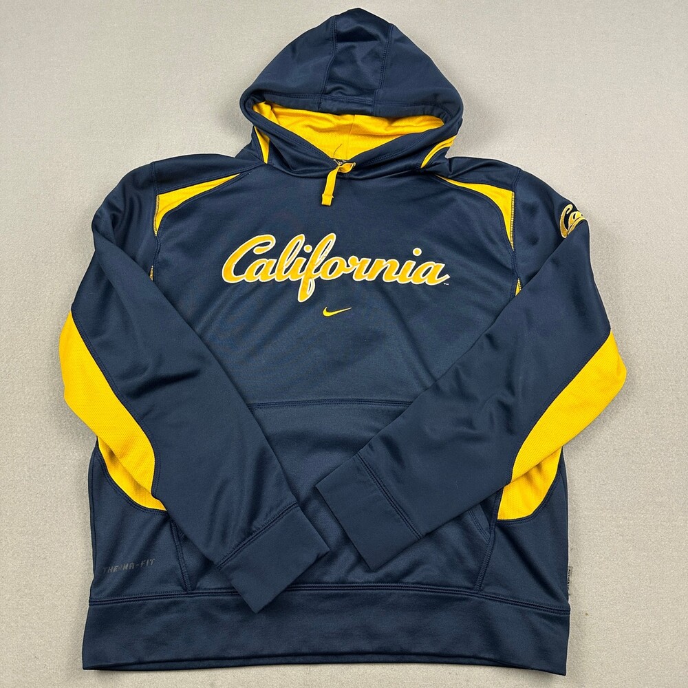 California Golden Bears Hoodie Men Medium Blue Nike Therma-FIT Sweatshirt M